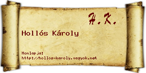Hollós Károly névjegykártya